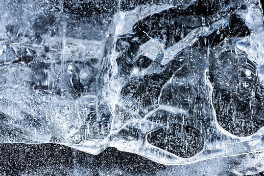 ice texture close up in the macro detail © Vera Kuttelvaserova