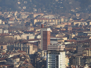 Aerial view of Turin city centre