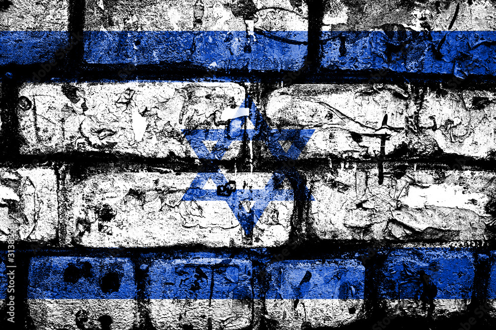 Poster flag of israel with texture. template for design