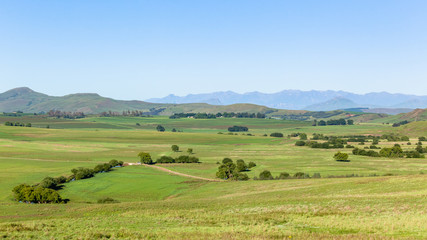 Obraz premium Summer Farmlands Fields Rural Mountains Summer Scenic Agriculture Landscape