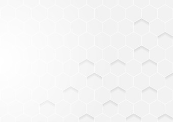 Abstract honeycomb white and gray background.