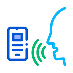 Smartphone Voice Control Icon Vector Thin Line. Contour Illustration