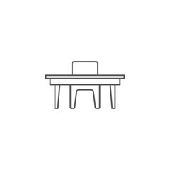 Chairs and table vector icon symbol isolated on white background