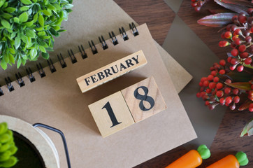 February 18, Cover natural Calendar, Appointment Date design.	