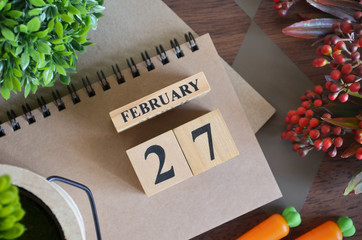 February 27, Cover natural Calendar, Appointment Date design.	