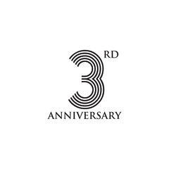 Fototapeta premium 3rd year anniversary emblem logo design