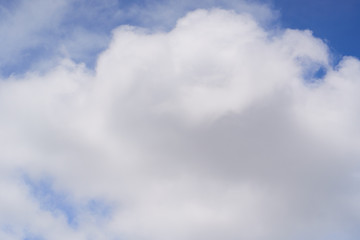 Fluffy white clouds in the tropical skies.