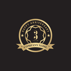 Fototapeta premium 3rd year anniversary emblem logo design