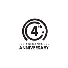 4th year anniversary emblem logo design template