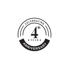 4th year anniversary emblem logo design template