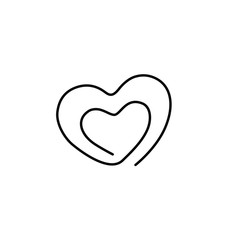 Hearts logo, Love symbol, Valentine's Day, greeting card, continuous line drawing, small tattoo, print for clothes and logo design, logo design, Heart isolated abstract vector illustration