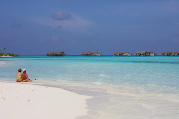Beach of Paradise Island (Lankanfinolhu), Maldives