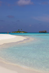 Beach of Paradise Island (Lankanfinolhu), Maldives