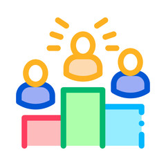 Winners Podium Human Talent Icon Vector Thin Line. Contour Illustration