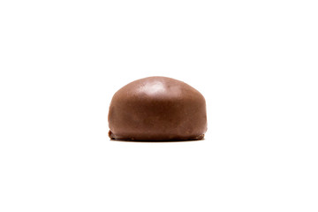 Chocolate candies with fillings isolated on a white background