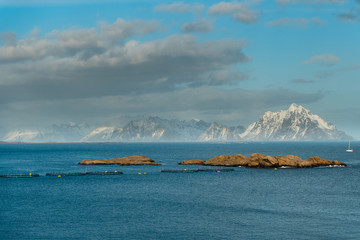 Naklejka na ściany i meble Lofoten islands, Norway.