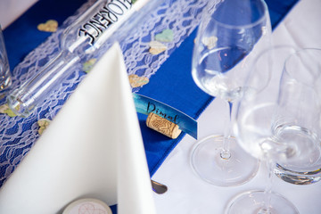 Décoration de table jour d'un mariage après la cérémonie