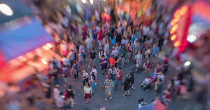 Timelapse clip of people shopping in chinatown during Chinese year festival season, Singapore
