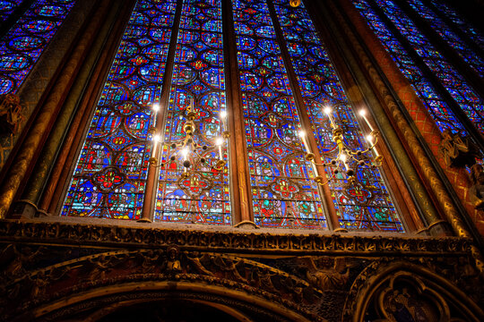 Stained glass at Sainte-Chapelle in Paris