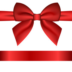  Red bow and ribbon for celebration christmas and birthday ,realistic design