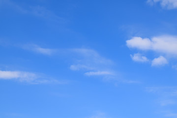 Clear blue sky background with white clouds