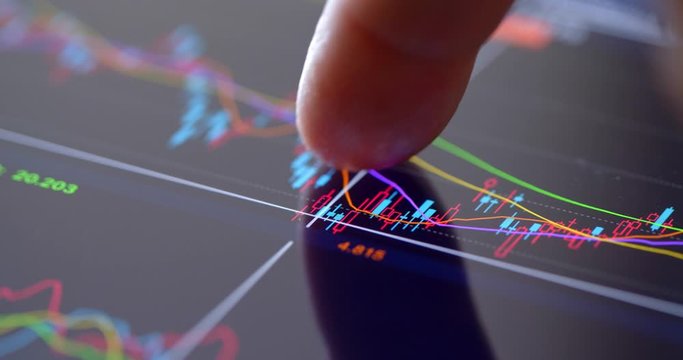 Stock market on digital tablet screen