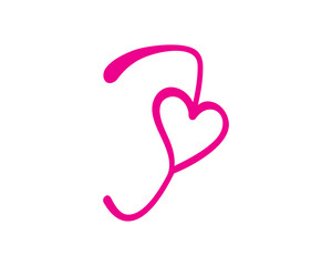 Letter J And Heart Logo Design Template 003