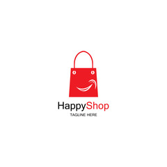 Happy Shop logo design template