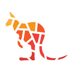 geometric kangaroo icon- vector illustration
