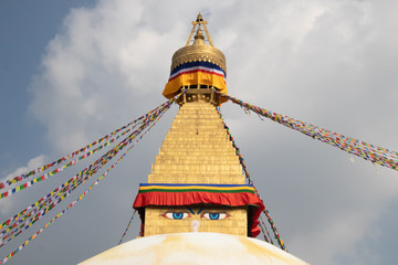 Boudhanath Stupa at Kathmandu Nepal is one of the largest Buddhist stupas in the world. It is the center of Tibetan culture in Kathmandu.