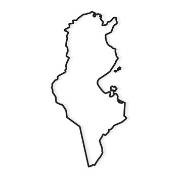 recommend clip art: black outline of Tunisia map- vector illustration