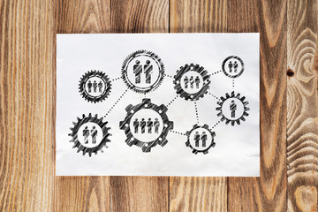 Human resource recruitment pencil hand drawn