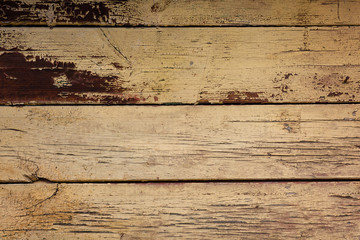 Old wooden planks with peeling paint. Texture, background