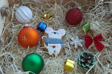 gingerbread and New Year's toys