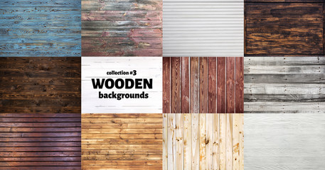 Collection of different wooden backgrounds