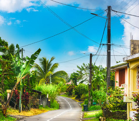 Obraz premium Picturesque street in Guadeloupe