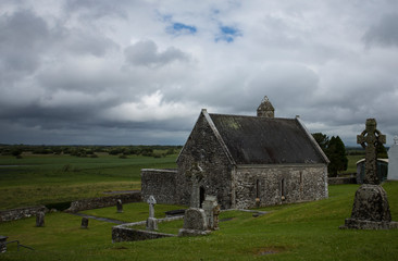Obraz premium The monastery of Clonmacnoise ruin in Ireland