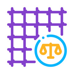 Prison Grate Law And Judgement Icon Vector Thin Line. Contour Illustration