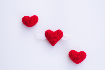 Beautiful red heart on a white background. Valentine day