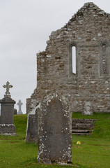 Fototapeta na wymiar The monastery of Clonmacnoise ruin in Ireland