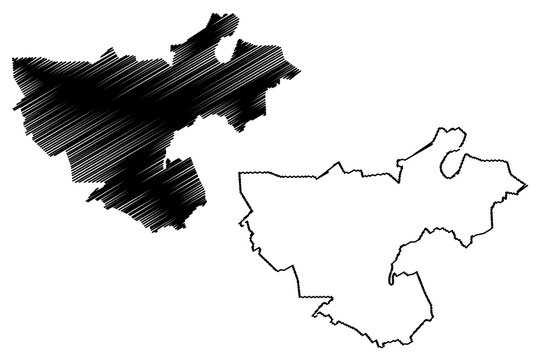 Floresti District (Republic of Moldova, Administrative divisions of Moldova) map vector illustration, scribble sketch Floresti map