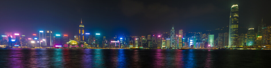 Obraz premium city at night, hong kong