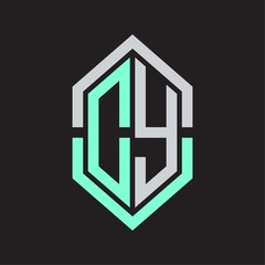DY Logo monogram with hexagon shape and outline slice style