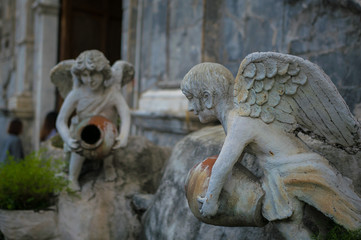 sculptures of angels