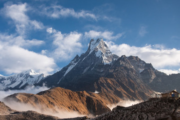 Nepal , Mardi himal : Stuning scenic viewpoint landmark of Madi himal viewpoint at 4200 m. above...
