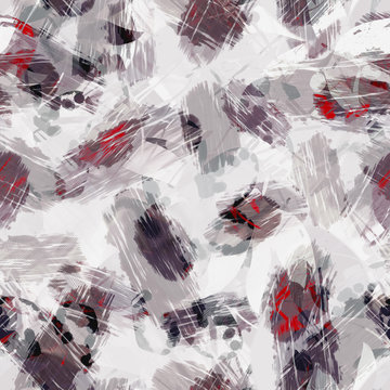Seamless Pattern with Abstract Bruch Strokes. Acrylic Painted Background. Design Template.