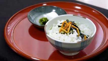 お茶漬けと漬け物