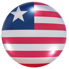 Liberia national flag button
