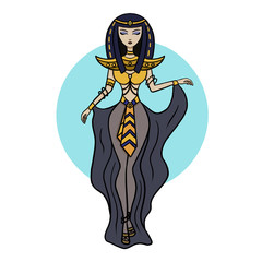 Ancient Egypt costume woman illustration