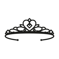 Princess tiara. Simple flat vector illustration